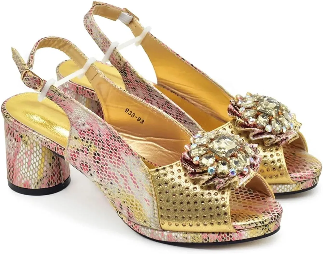 Women's African Wedding Luxury Set - Italian Rhinestone Shoes & Matching Bag for Nigerian Celebrations