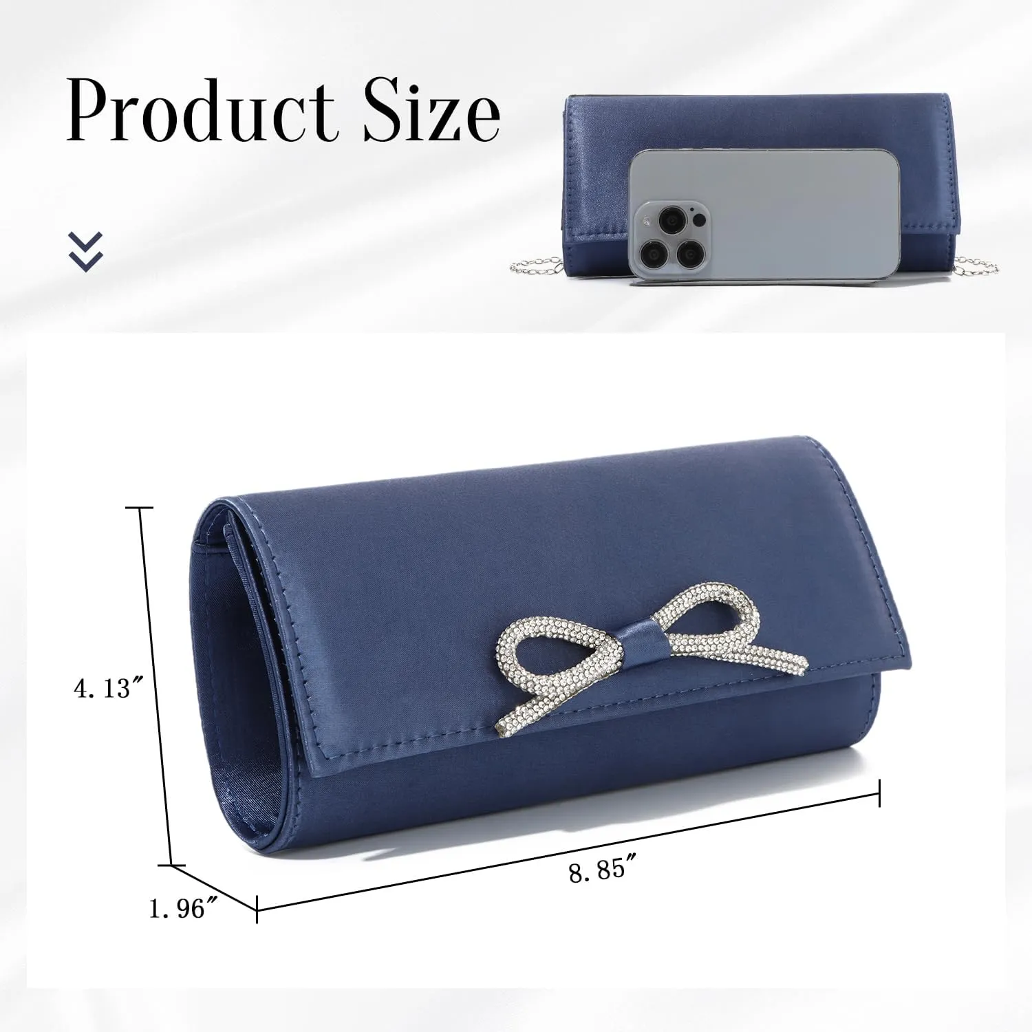 Women's Bow Clutch Purses with Chain, Evening Bag for Women Formal for Wedding Party Prom Cocktail