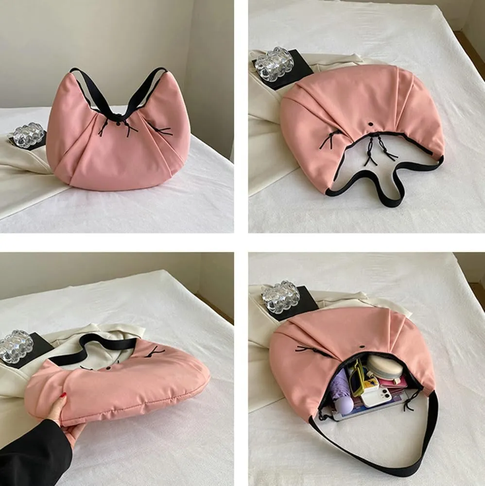Womens Casual Nylon Shoulder Bag Large Canvas Crossbody Bag Totes Dumpling Handbag Top Handle Purse Work
