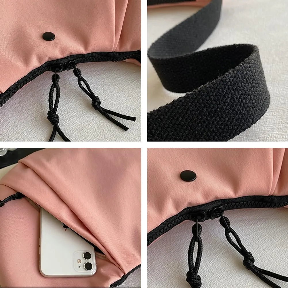 Womens Casual Nylon Shoulder Bag Large Canvas Crossbody Bag Totes Dumpling Handbag Top Handle Purse Work