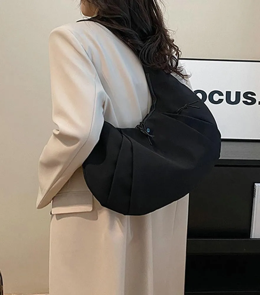 Womens Casual Nylon Shoulder Bag Large Canvas Crossbody Bag Totes Dumpling Handbag Top Handle Purse Work