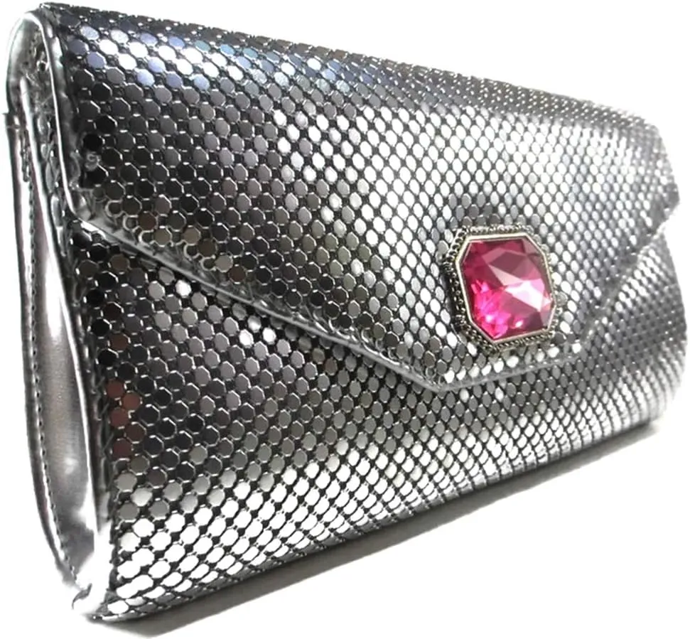 Womens clutch metal mesh evening purse bag for Cocktail Party Prom Wedding Banquet