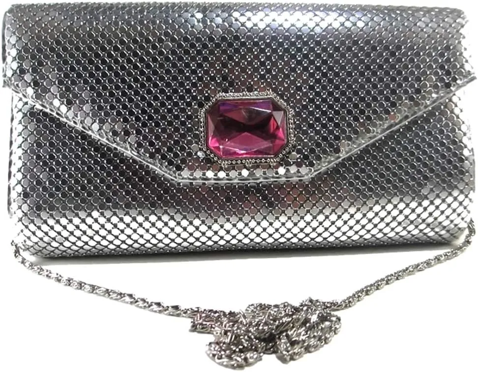 Womens clutch metal mesh evening purse bag for Cocktail Party Prom Wedding Banquet