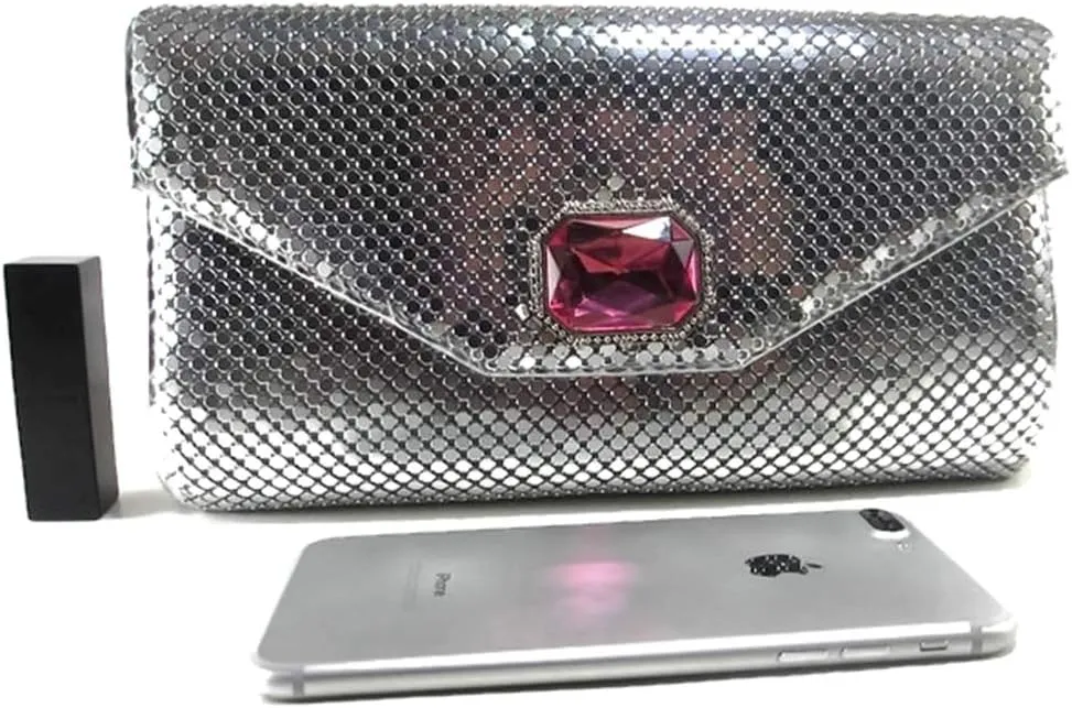 Womens clutch metal mesh evening purse bag for Cocktail Party Prom Wedding Banquet
