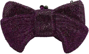 Women's Evening Handbags Luxury Purses and Handbags Rhinestone Wedding Clutch Purses for Women Diamond Purse Bow Dark Purple