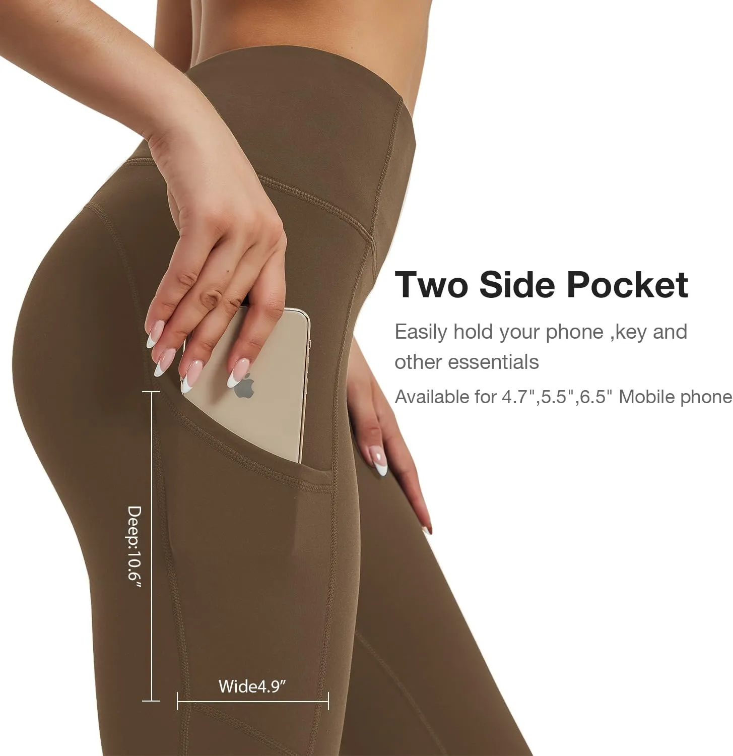 Women's Fleece Lined Leggings with Pocket Water Resistant High Waisted Thermal Winter Yoga Pant for Women Workout