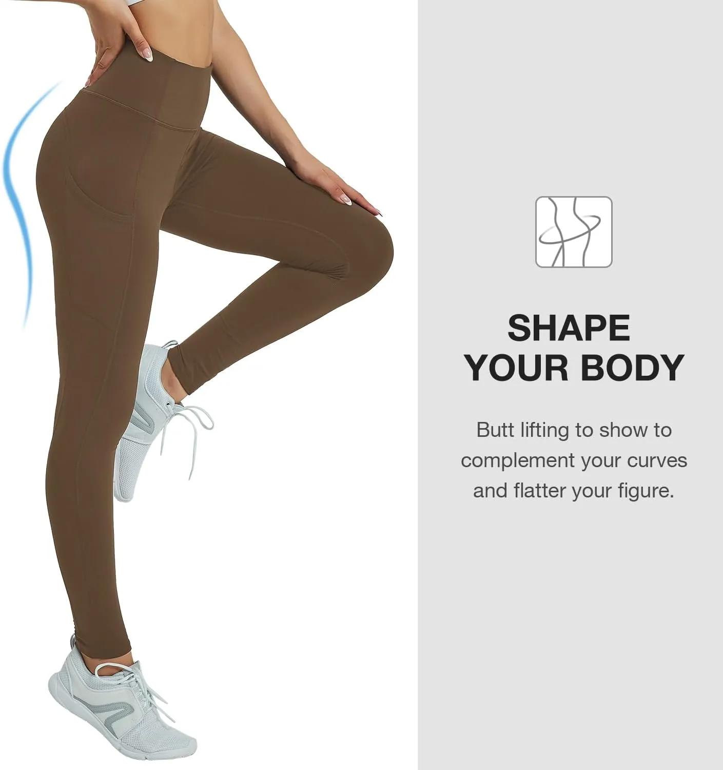 Women's Fleece Lined Leggings with Pocket Water Resistant High Waisted Thermal Winter Yoga Pant for Women Workout