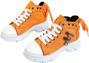 Women's High Top Heightened Sole Canvas Shoes Sports Causal Fashion Sneakers