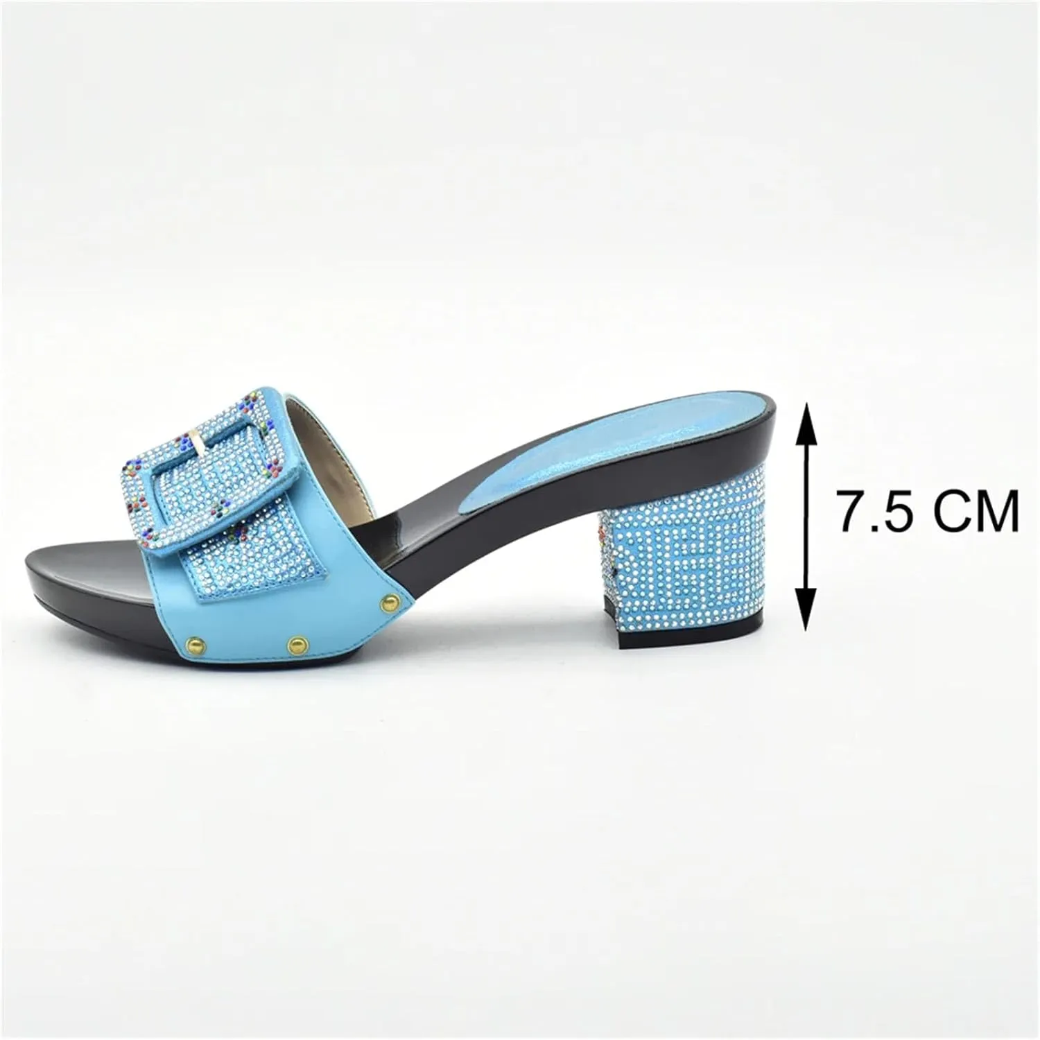 Womens Italian Matching Shoe and Bag Set Decorated with Rhinestone Evening Handbags Crystal Nigerian Shoes