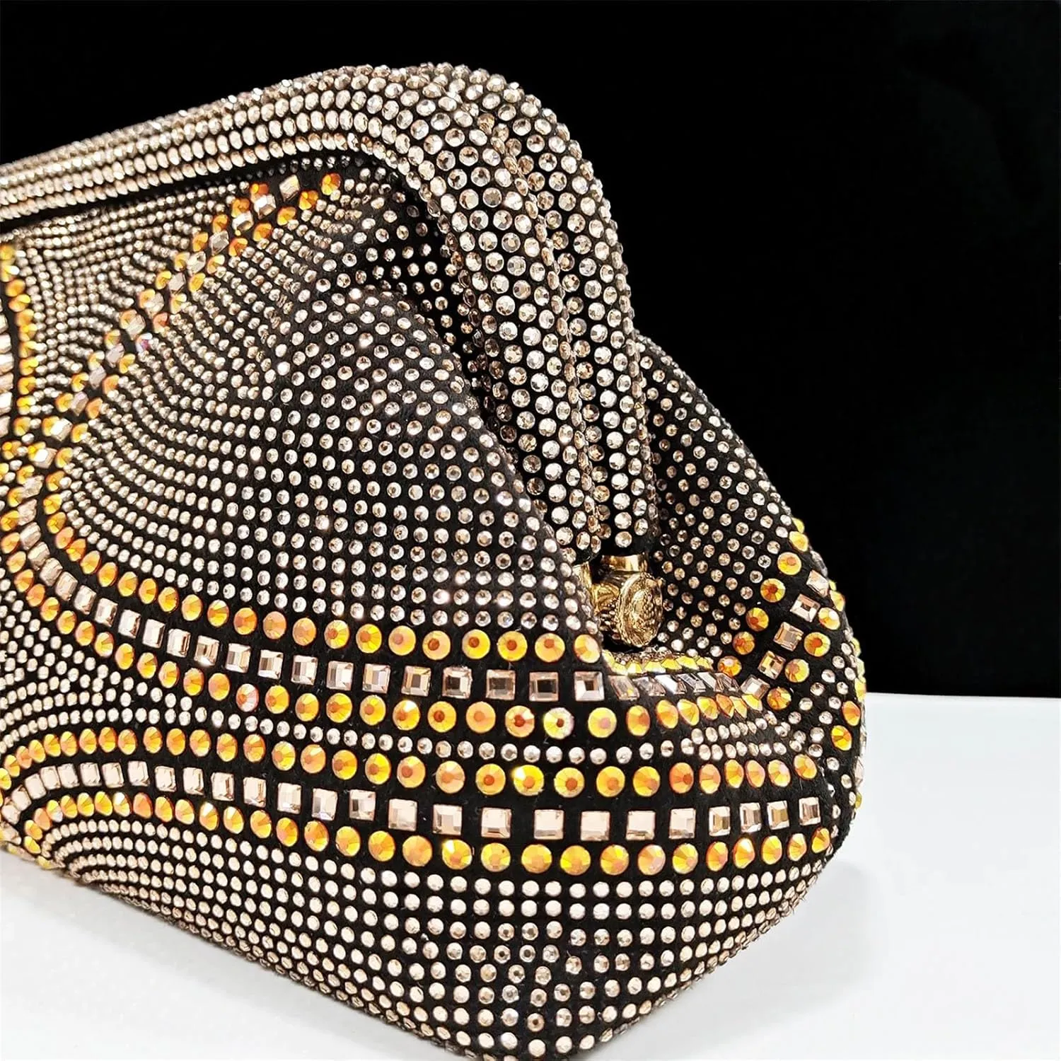 Womens Nigerian Inspired Designer Evening Shoes and Shoulder Bag Set Rhinestone Pattern High Heels for Bridal Party