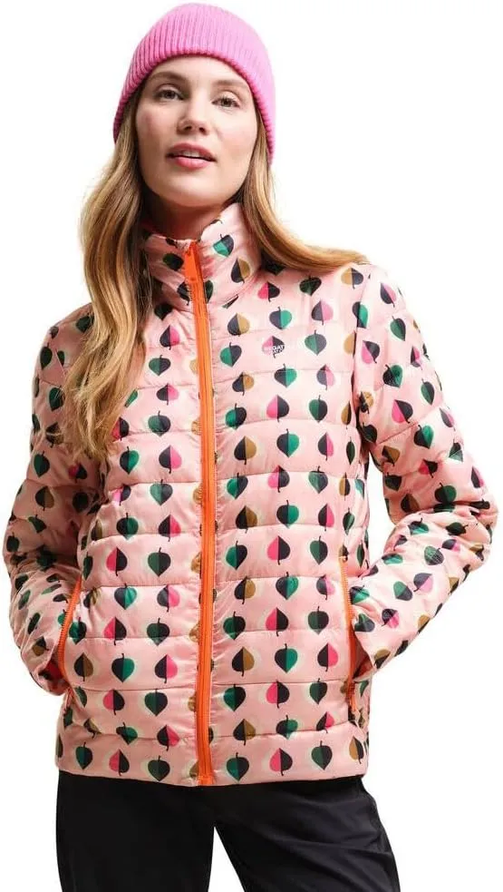 Womens Orla Kiely Printed Baffled Water-Repellent Padded Jacket
