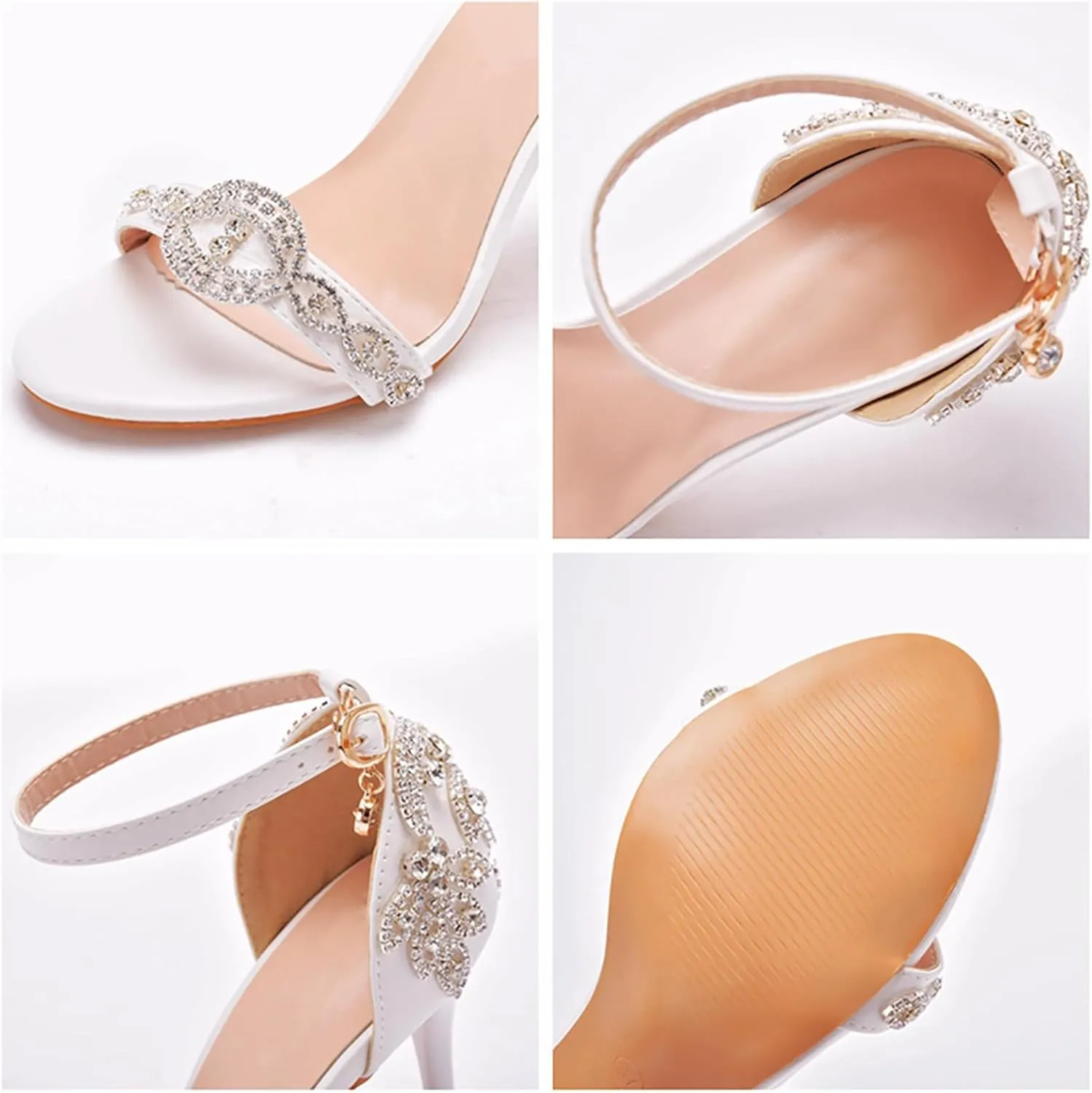 Women's Platform Stiletto Heels Open Toe Ankle Strappy High Heels Fashion Wedding Dressy Pump Sandals Shoes