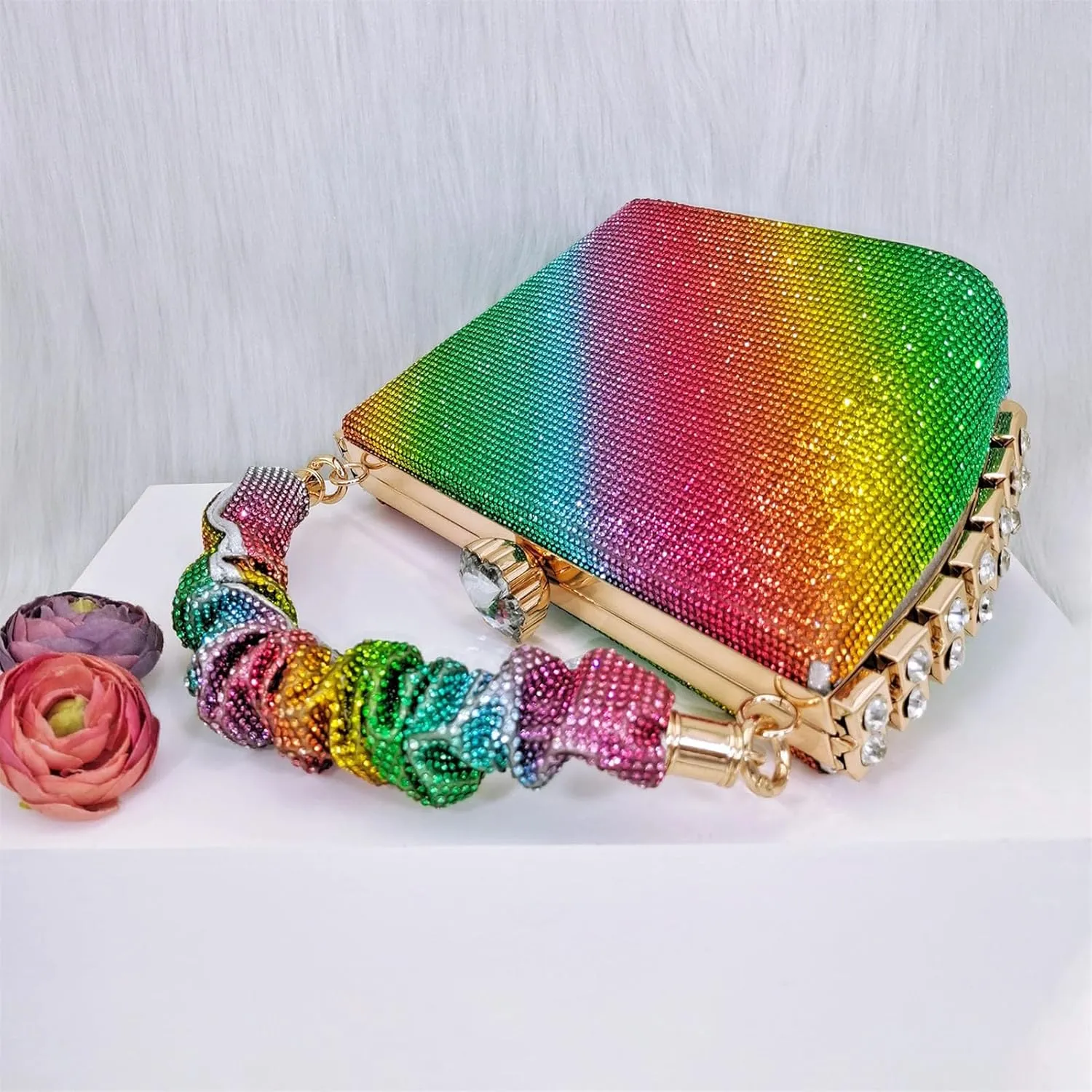 Women's Rainbow Italian Rhinestone Heels & Sandals - Nigerian Party Set
