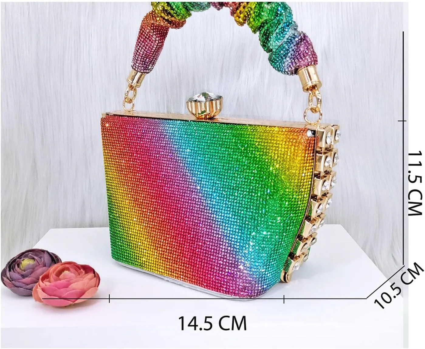 Women's Rainbow Italian Rhinestone Heels & Sandals - Nigerian Party Set