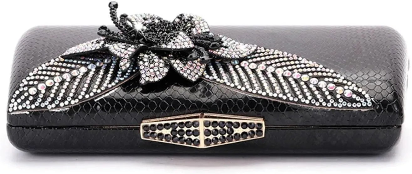 Women's Rhinestone Clutch High Heel Slippers Crystal Flower Large Size Slippers Shoe Bag Set Purse for Wedding Party