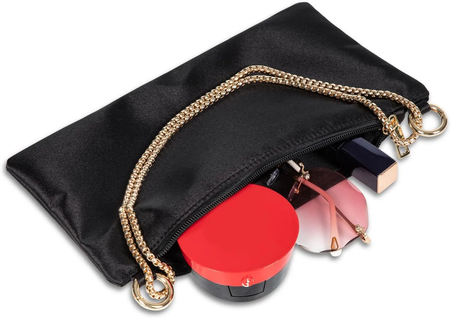 Women’s Satin Evening Bag Clutch Purse Handbag for Women Wedding Shoulder Bag with 2 Chains for Formal Cocktail Party