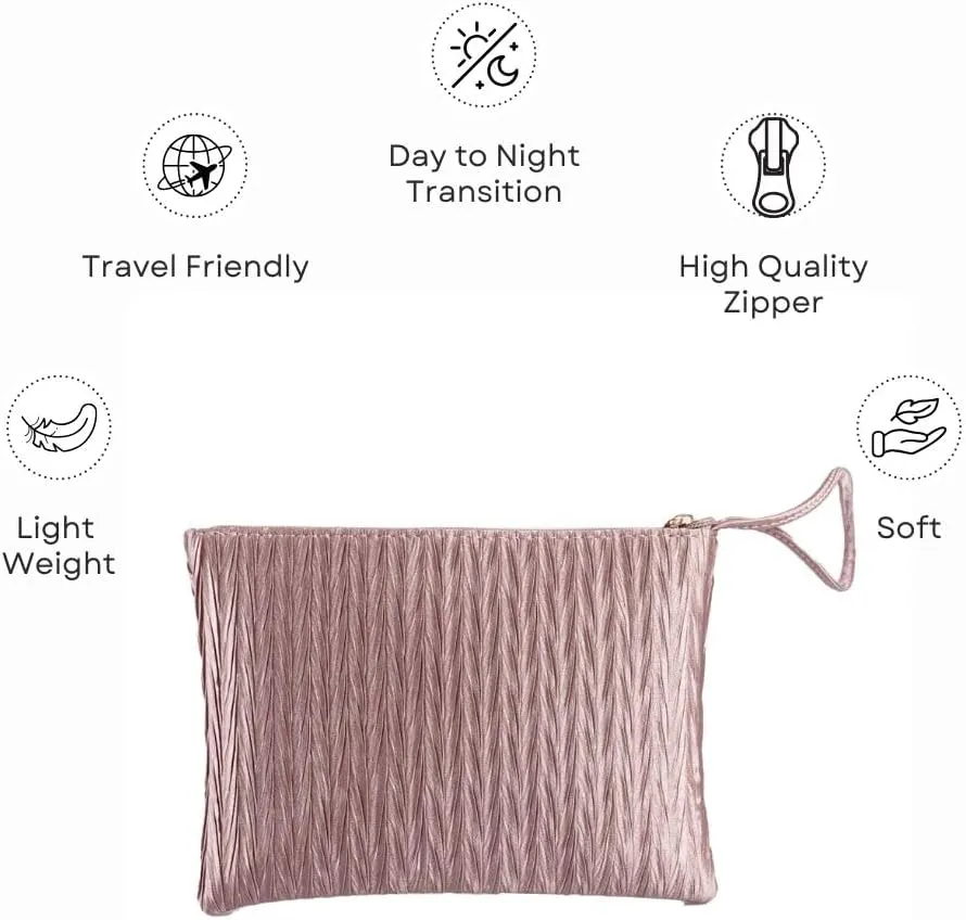 Women's Small Clutch Bag with Wrist Strap Evening Formal Party Wedding Guest Cocktail Prom Clutch Handbag