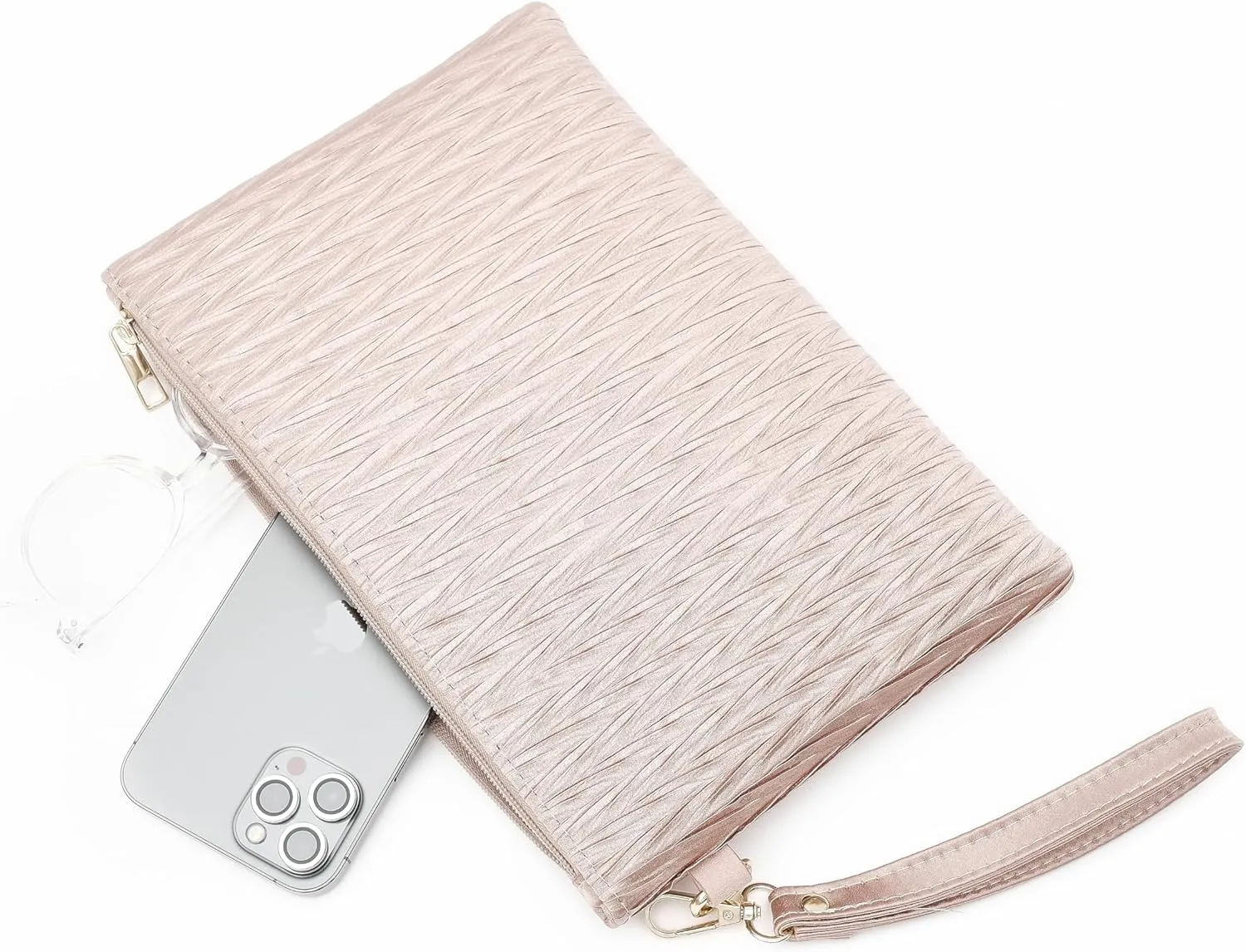 Women's Small Clutch Bag with Wrist Strap Evening Formal Party Wedding Guest Cocktail Prom Clutch Handbag