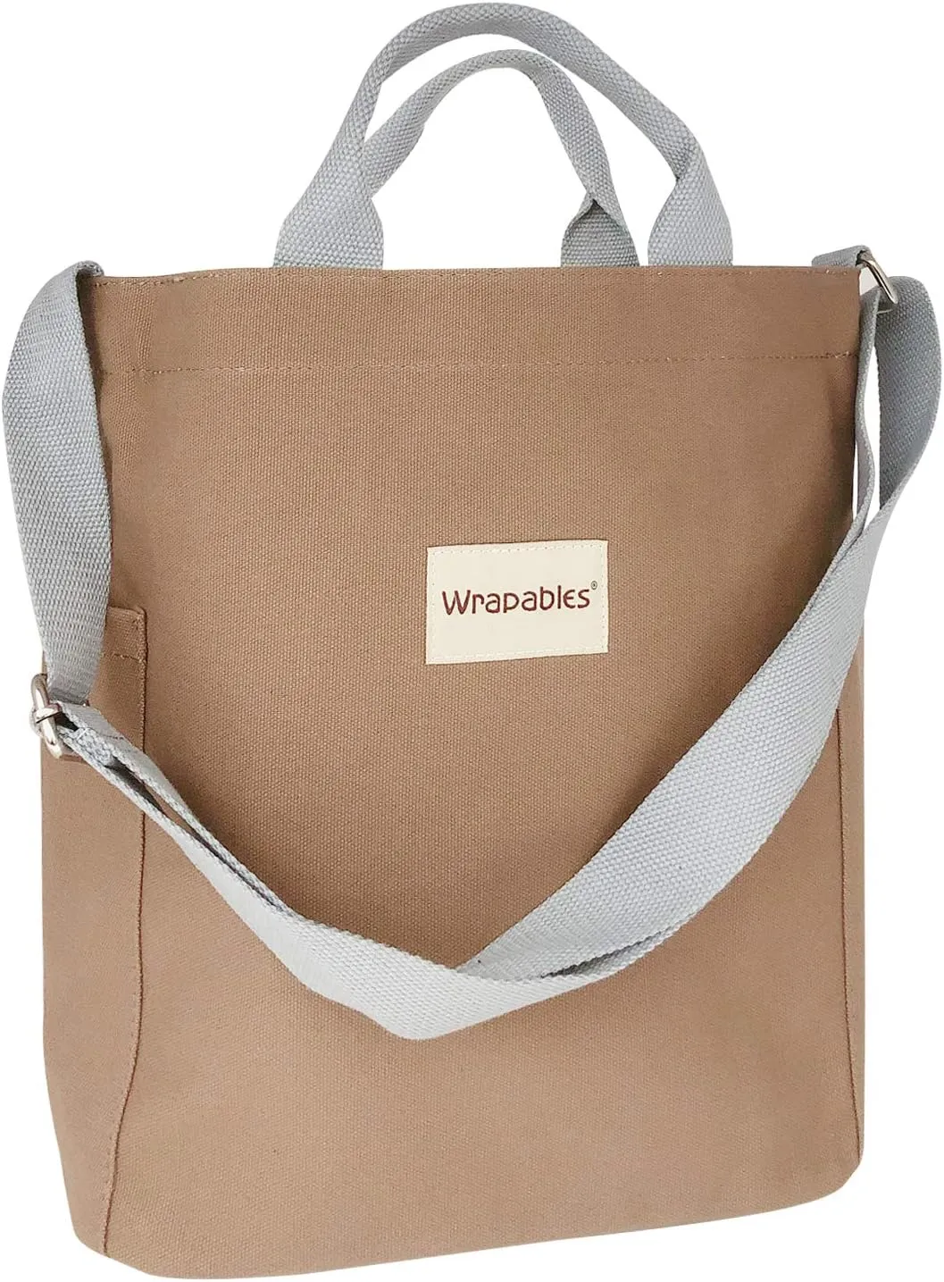 Wrapables Canvas Tote Bag for Women, Casual Cross Body Shoulder Handbag