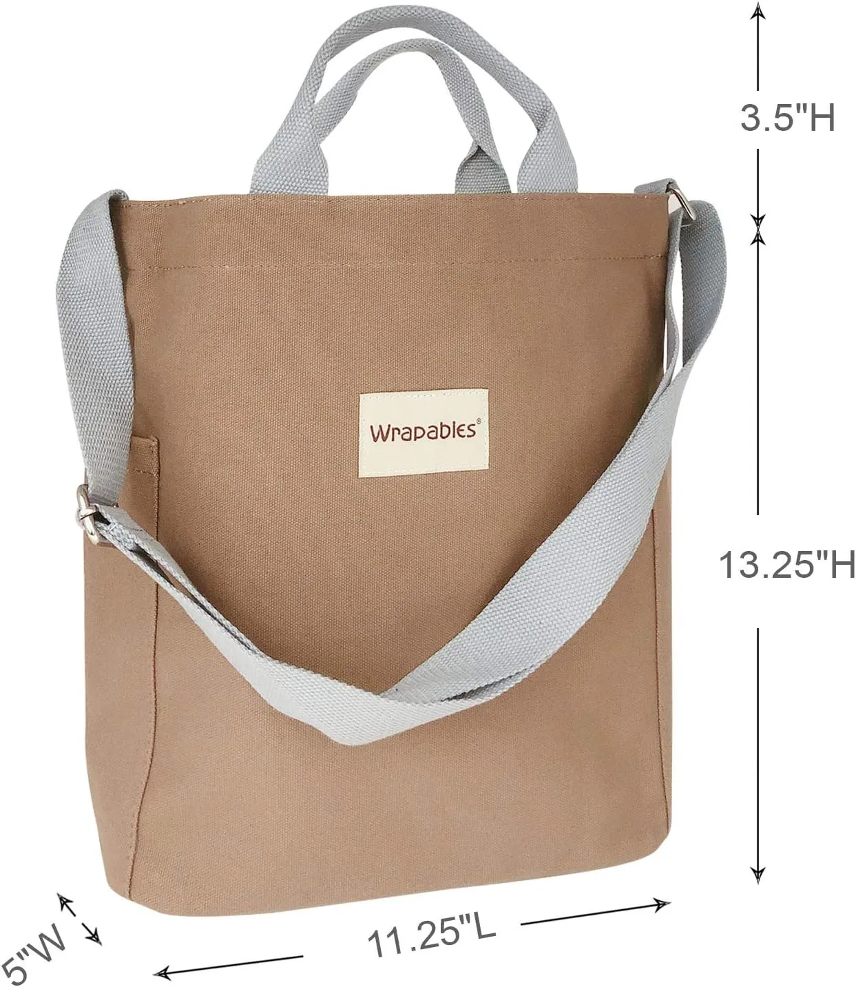 Wrapables Canvas Tote Bag for Women, Casual Cross Body Shoulder Handbag