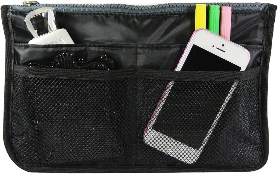 Wrapables® Unisex Bag Insert Organizer, Travel Bag Organizer - Black