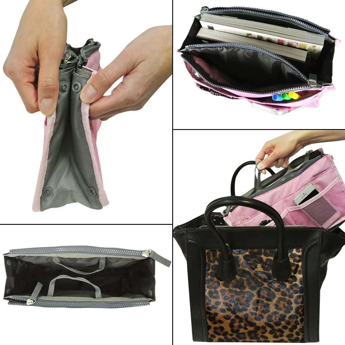 Wrapables® Unisex Bag Insert Organizer, Travel Bag Organizer - Grey