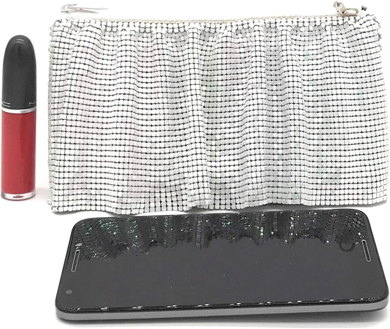 X-Small Women Evening Clutch Metal Mesh purse handbag with shoulder chain strap for Cocktail Party Prom Wedding
