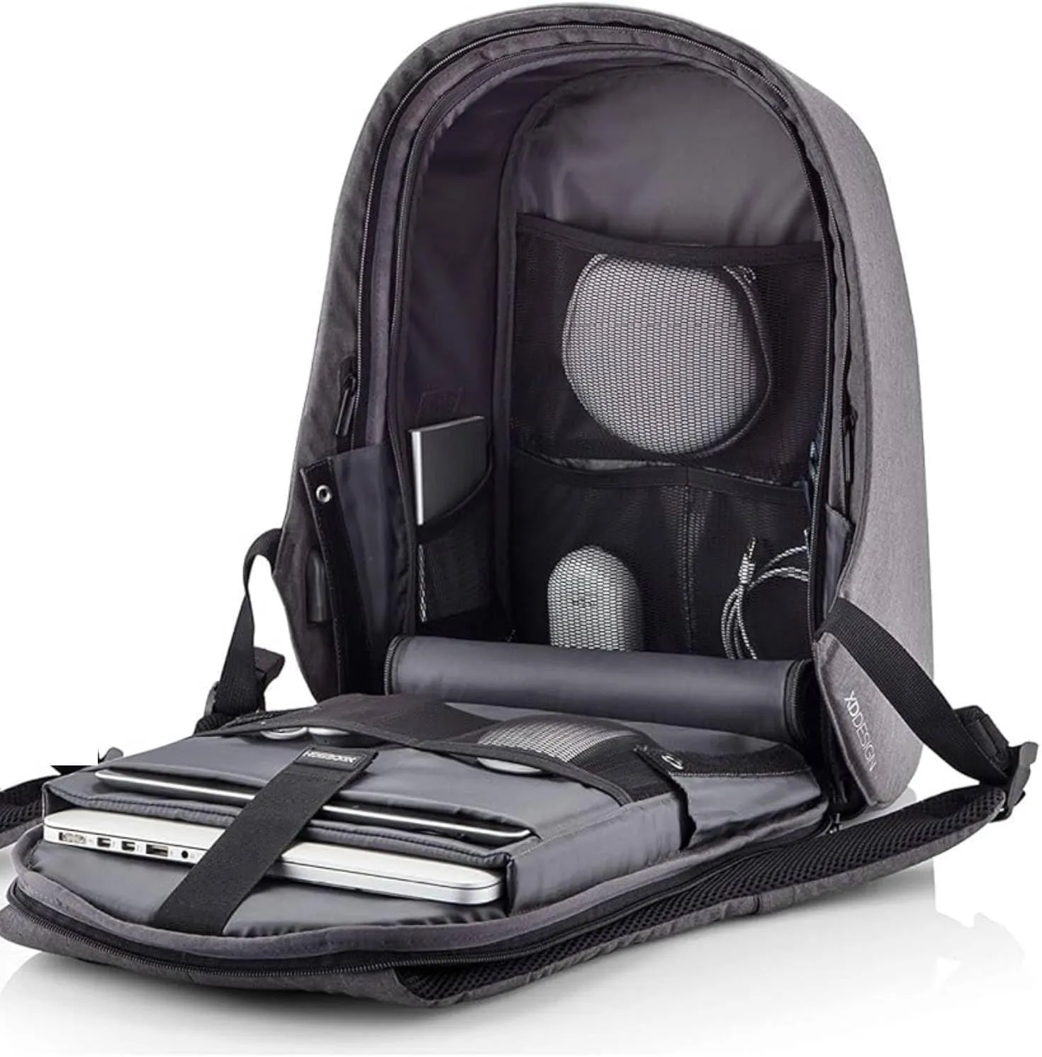 XDDesign Bobby Hero 16 Liter Anti Theft Laptop Backpack, Padded 15.6" Laptop Sleeve, Recycled Material, Water Repellent, USB Charging Port, Travel Carry on Flight Approved for Men&Women