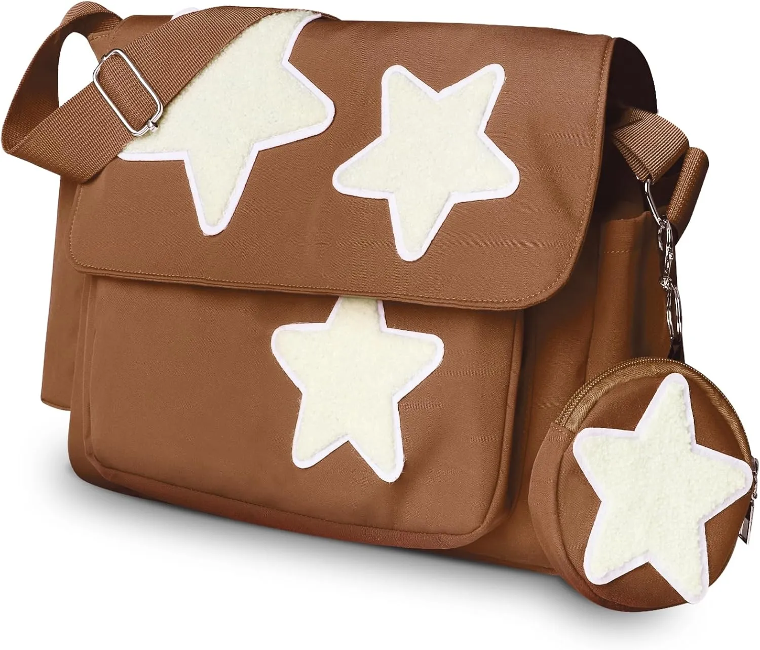 Y2K Messenger Bag for Women, Lightweight Spacious Stars Tote Purse with Cute Coin Purse, Crossbody Shoulder Bag