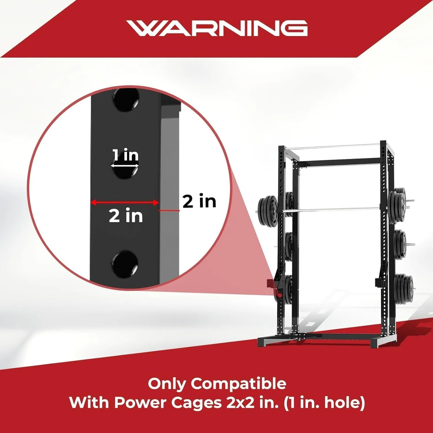 Yes4All Power Rack J-Hooks & Attachments – Heavy Duty Barbell Holders Compatible with 2x2 & 3x3 Power Racks for Home Gym