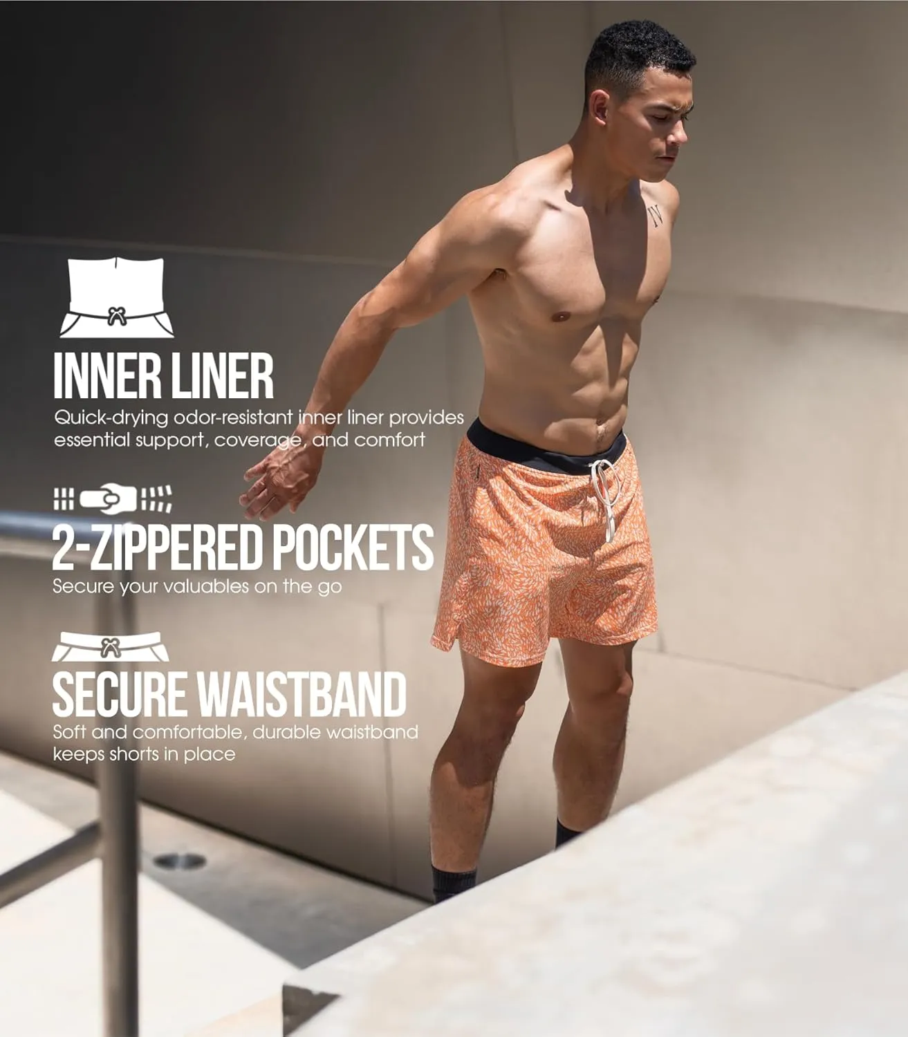 YOGA CROW 5" Men's Yoga Shorts –Mens Athletic Shorts with Zipper Pockets, Breathable Liner, Mens Running Shorts, Hot Yoga