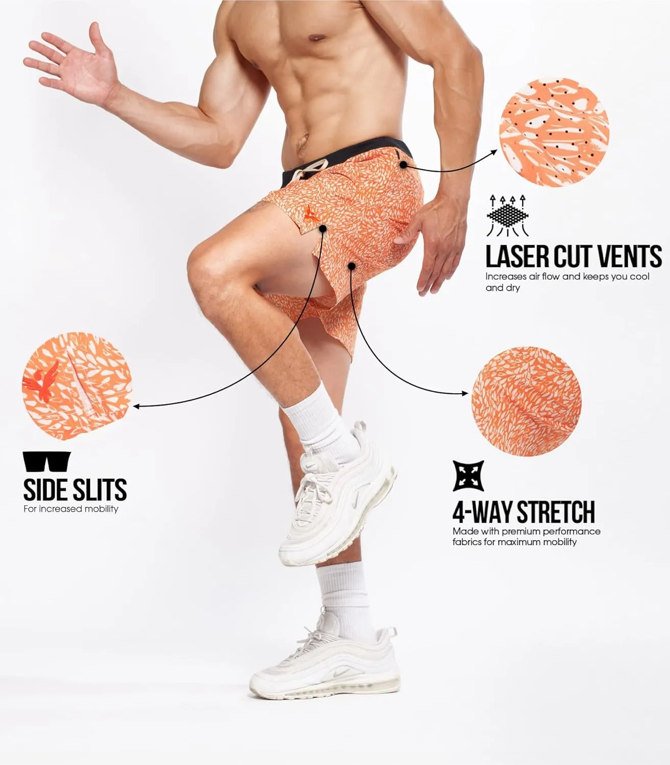 YOGA CROW 5" Men's Yoga Shorts –Mens Athletic Shorts with Zipper Pockets, Breathable Liner, Mens Running Shorts, Hot Yoga
