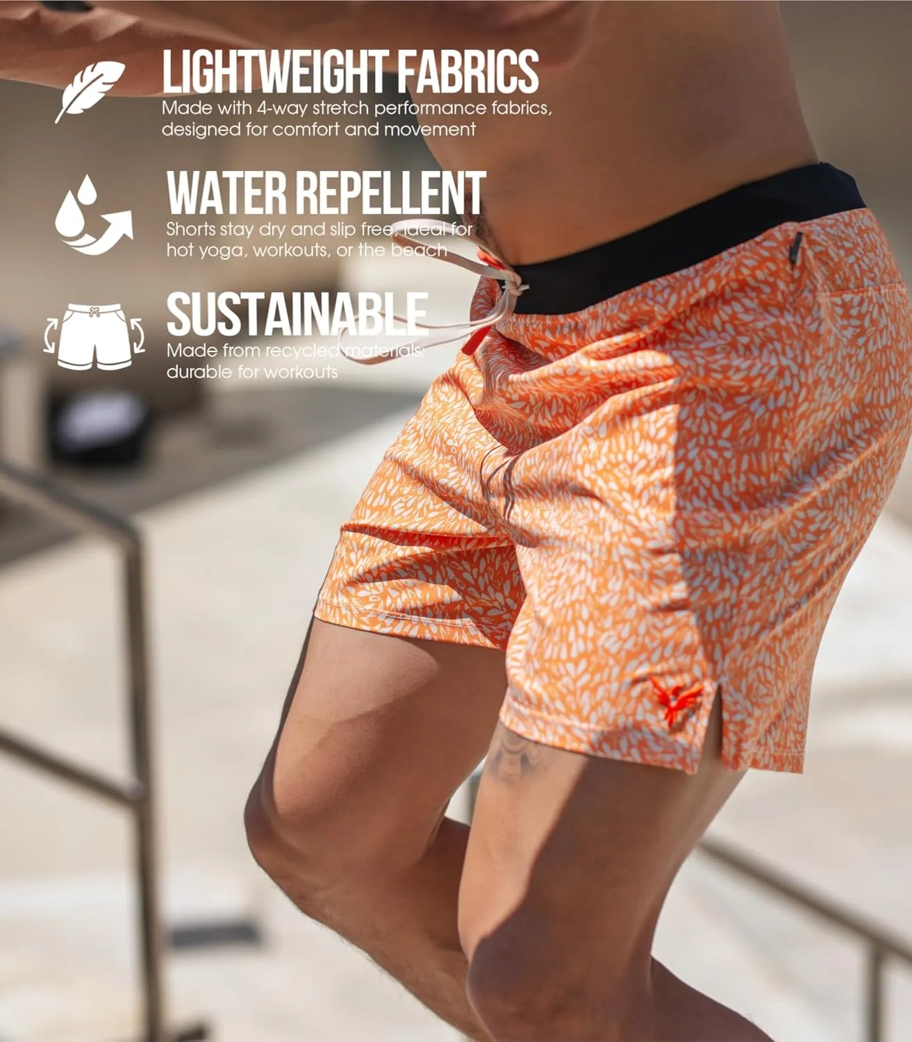 YOGA CROW 5" Men's Yoga Shorts –Mens Athletic Shorts with Zipper Pockets, Breathable Liner, Mens Running Shorts, Hot Yoga