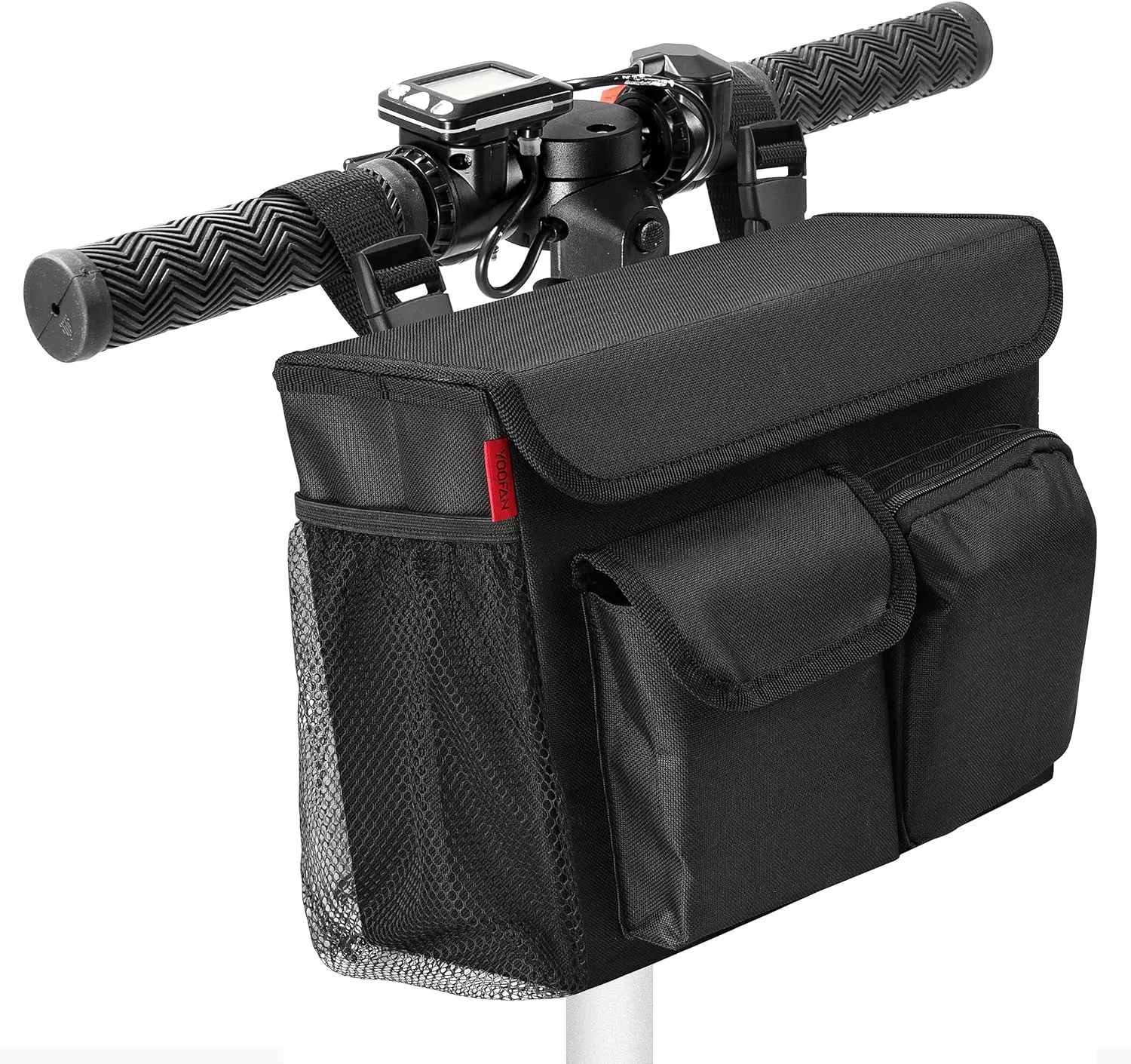 YOOFAN Mobility Scooter Bag – Convenient Organizer Pouch with 14-Inch Laptop Pocket and Cup Holders