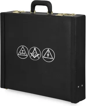 York Rite Apron Case - Silver Emblem Hand Embroidery Various Sizes & Materials