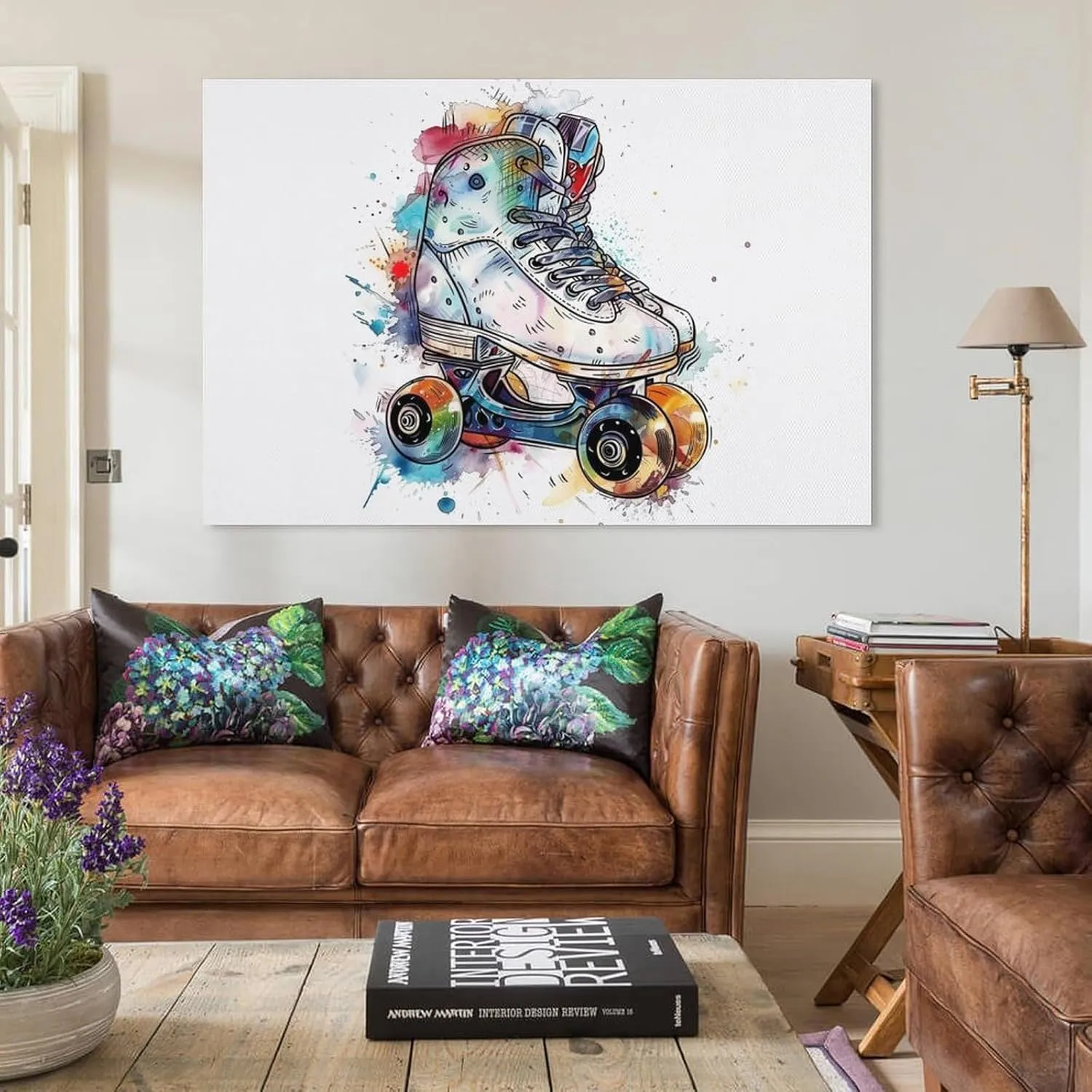 YXNJOIB Roller Skates Graffiti Wall Art Decor Living Room Painting Decor Canvas Wall Decor Artwork Home Decoration