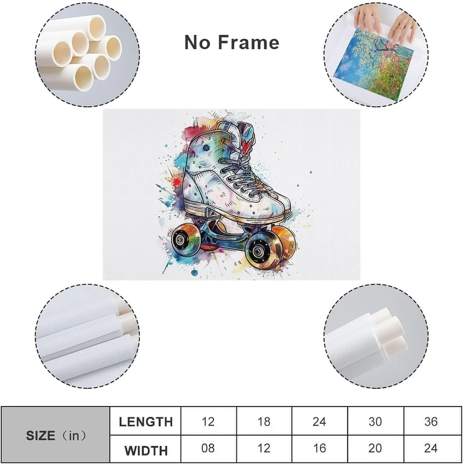 YXNJOIB Roller Skates Graffiti Wall Art Decor Living Room Painting Decor Canvas Wall Decor Artwork Home Decoration