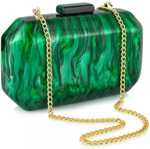 YYW Acrylic Purses Evening Clutch Bag Marbling Handbag for Women Shoulder Bag for Party Wedding Prom