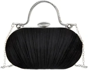 YYW Rhinestone Clutch Purses For Women Evening Handbag Pleated Glitter Bag for Wedding Party