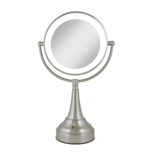 Zadro Lighted Makeup Mirror 10X Magnification LED 11" Dia Makeup Mirror with Lights and Magnification C Battery Operated