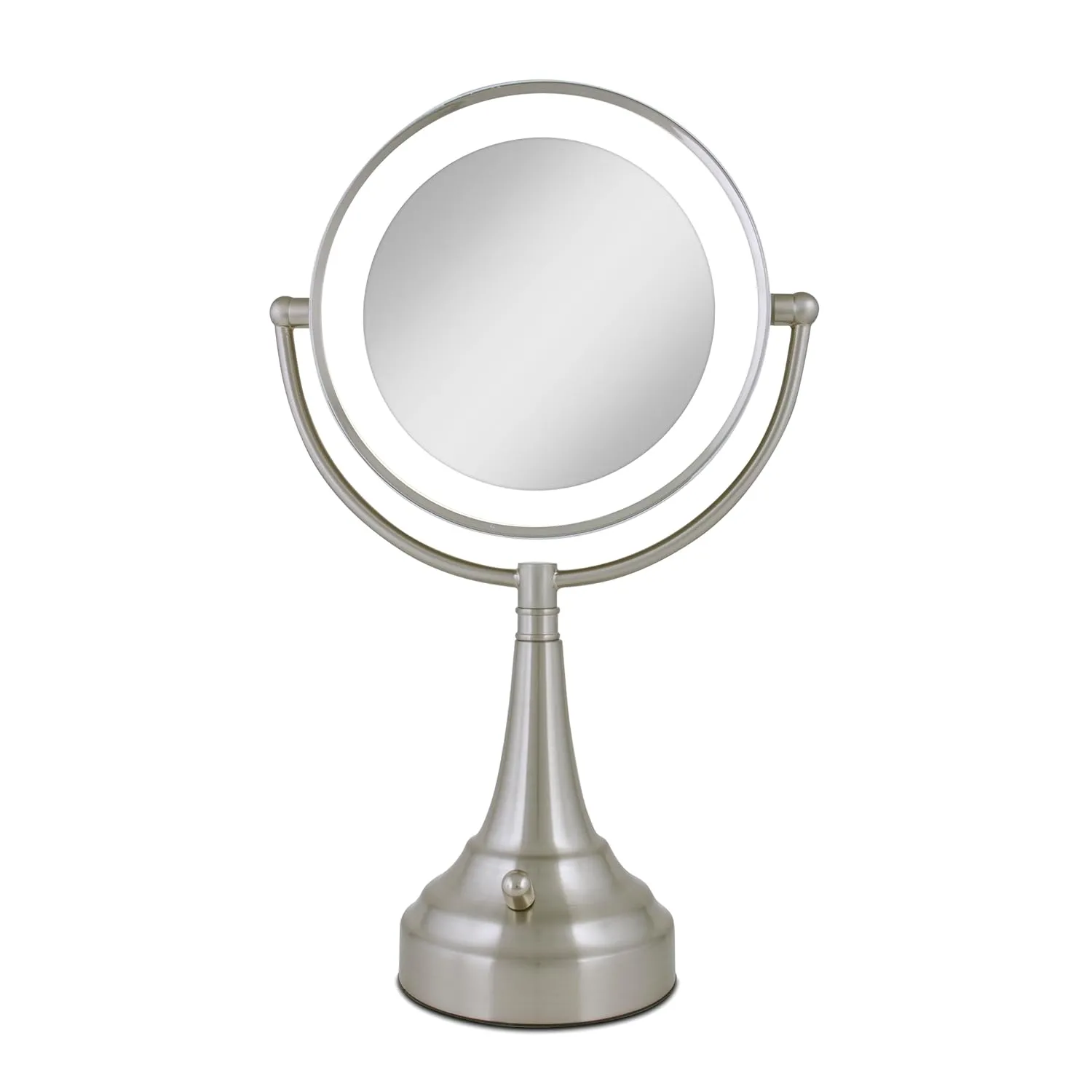 Zadro Lighted Makeup Mirror 10X Magnification LED 11" Dia Makeup Mirror with Lights and Magnification C Battery Operated
