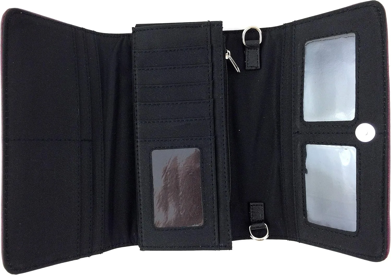 Zelris Western Cross Daisy Flower Women Crossbody Wrist Trifold Wallet