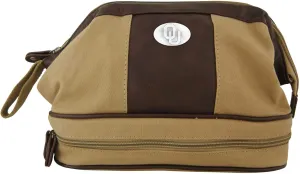 ZEP-PRO NCAA Oklahoma Sooners Men's Canvas Concho Toiletry Bag, Khaki, One Size