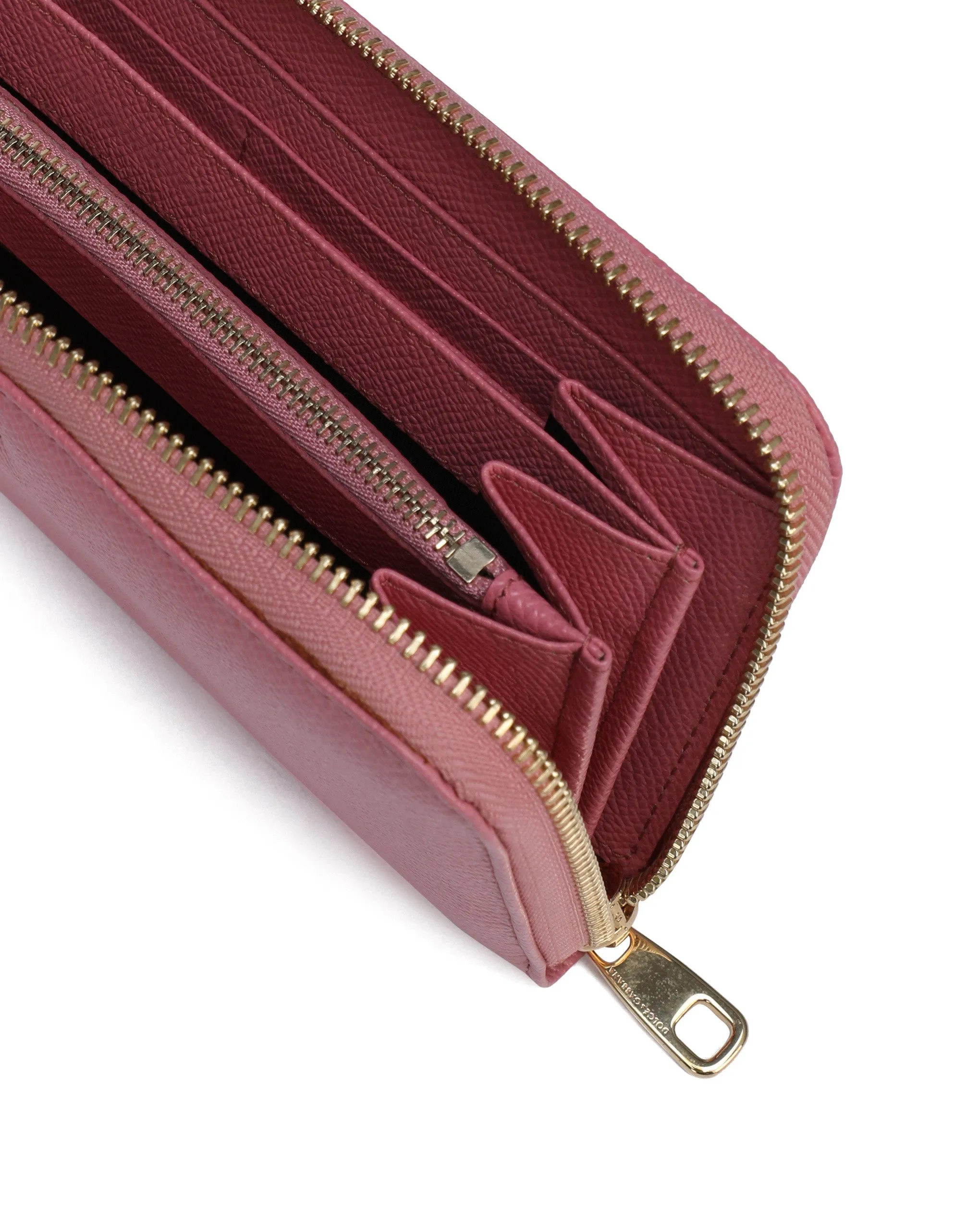 Zip-around dauphine calfskin wallet
