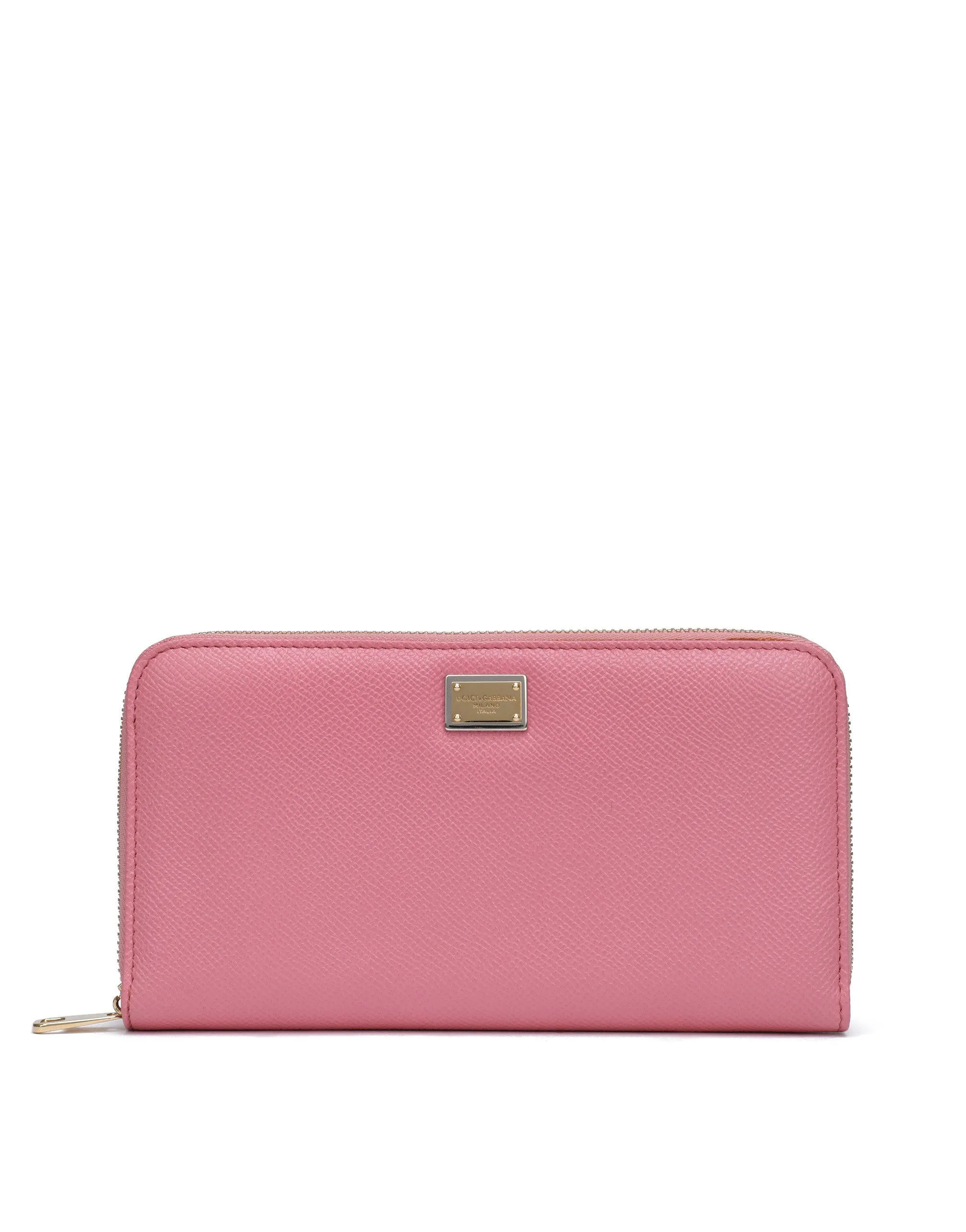 Zip-around dauphine calfskin wallet