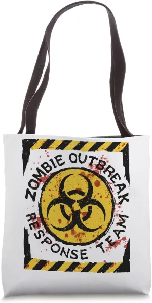 Zombie Outbreak Halloween Response Team Funny Men Apocalypse Tote Bag